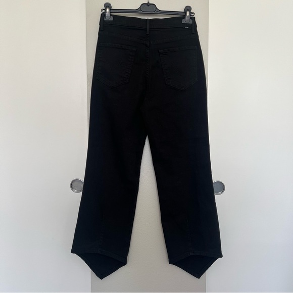 Mother The Dagger Flood Wide Leg Jeans - Bandana Hem - Black Wash - Size 29 - Picture 6 of 16